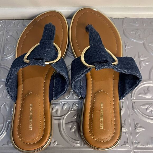 Liz Claiborne like new denim sandals size 7.5 - Picture 6 of 6